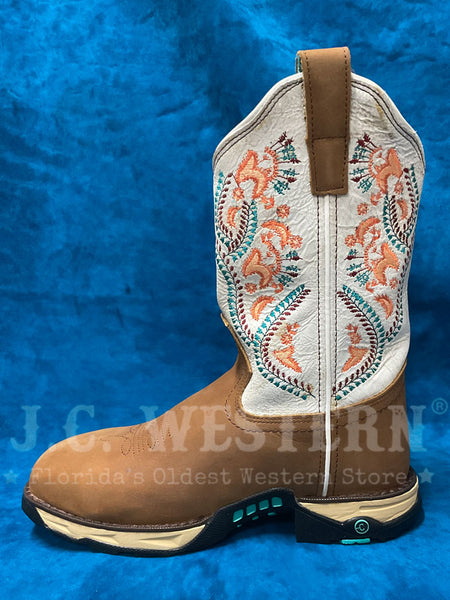 Corral W5010 Ladies Embroidery Hydro Resist Polycarbonate Security Toe Boot Straw And White inner side view. If you need any assistance with this item or the purchase of this item please call us at five six one seven four eight eight eight zero one Monday through Saturday 10:00a.m EST to 8:00 p.m EST