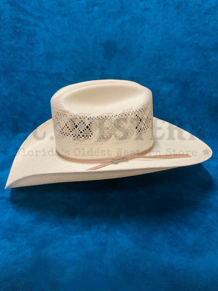 Stetson SSTHDR-3042P1 THUNDER 10X Straw Hat Natural side / front view. If you need any assistance with this item or the purchase of this item please call us at five six one seven four eight eight eight zero one Monday through Saturday 10:00a.m EST to 8:00 p.m EST