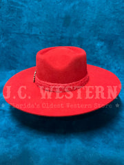 Charlie 1 Horse CWFLIN-064045 Womens FLING Felt Hat Red back view. If you need any assistance with this item or the purchase of this item please call us at five six one seven four eight eight eight zero one Monday through Saturday 10:00a.m EST to 8:00 p.m EST