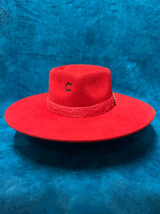 Charlie 1 Horse CWFLIN-064045 Womens FLING Felt Hat Red front view. If you need any assistance with this item or the purchase of this item please call us at five six one seven four eight eight eight zero one Monday through Saturday 10:00a.m EST to 8:00 p.m EST