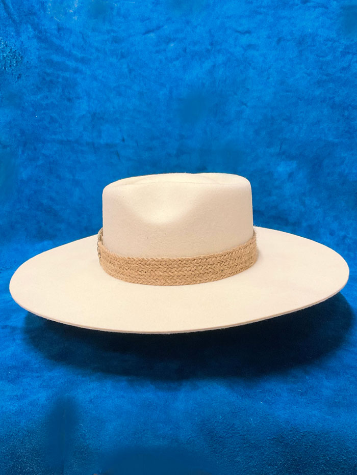 Charlie 1 Horse CWFLIN-064028 Womens FLING Felt Hat Ivory side / front view. If you need any assistance with this item or the purchase of this item please call us at five six one seven four eight eight eight zero one Monday through Saturday 10:00a.m EST to 8:00 p.m EST