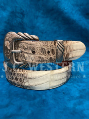 Lucchese W0185 Mens CROCODILE Western Belt Natural front view. If you need any assistance with this item or the purchase of this item please call us at five six one seven four eight eight eight zero one Monday through Saturday 10:00a.m EST to 8:00 p.m EST