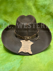 Stetson TRROXB-8434MC ROXBURY Shapeable Leather Western Hat Mocha back view. If you need any assistance with this item or the purchase of this item please call us at five six one seven four eight eight eight zero one Monday through Saturday 10:00a.m EST to 8:00 p.m EST