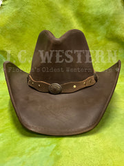 Stetson TRROXB-8434MC ROXBURY Shapeable Leather Western Hat Mocha front view. If you need any assistance with this item or the purchase of this item please call us at five six one seven four eight eight eight zero one Monday through Saturday 10:00a.m EST to 8:00 p.m EST