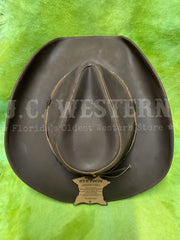 Stetson TRROXB-8434MC ROXBURY Shapeable Leather Western Hat Mocha view from above. If you need any assistance with this item or the purchase of this item please call us at five six one seven four eight eight eight zero one Monday through Saturday 10:00a.m EST to 8:00 p.m EST