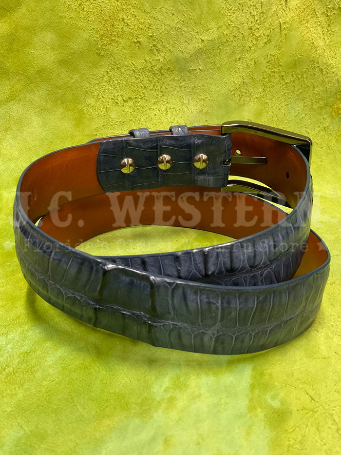 Black Jack 15756 Mens Crocodile Burnished Jean Blue front view. If you need any assistance with this item or the purchase of this item please call us at five six one seven four eight eight eight zero one Monday through Saturday 10:00a.m EST to 8:00 p.m EST