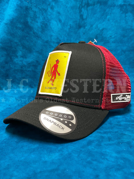 Larry Mahan MCBCLDBK El Diablito Mesh Back Cap Black side / front view. If you need any assistance with this item or the purchase of this item please call us at five six one seven four eight eight eight zero one Monday through Saturday 10:00a.m EST to 8:00 p.m EST