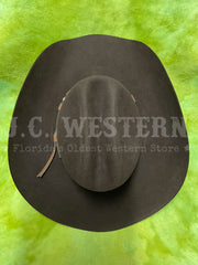 Justin JF0657TOWN-CHO Mens 6x Townes Western Felt Hat Chocolate view from above. If you need any assistance with this item or the purchase of this item please call us at five six one seven four eight eight eight zero one Monday through Saturday 10:00a.m EST to 8:00 p.m EST