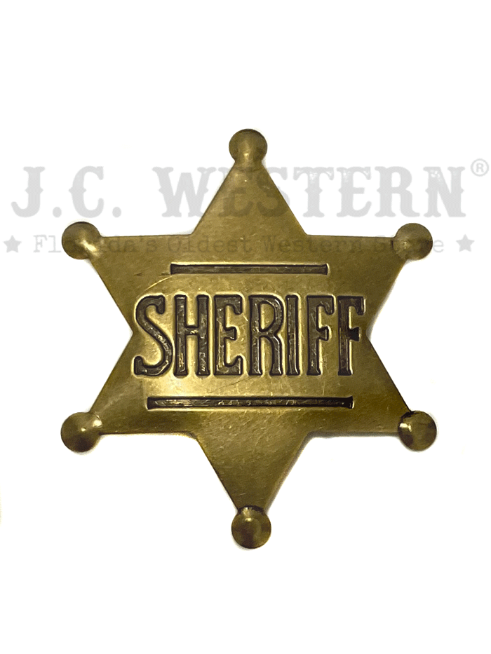 Western Fashion 291 Sheriff Replica Badge Antique Silver And Brass front view on display card. If you need any assistance with this item or the purchase of this item please call us at five six one seven four eight eight eight zero one Monday through Saturday 10:00a.m EST to 8:00 p.m EST