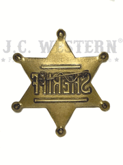 Western Fashion 291 Sheriff Replica Badge Brass back view. If you need any assistance with this item or the purchase of this item please call us at five six one seven four eight eight eight zero one Monday through Saturday 10:00a.m EST to 8:00 p.m EST