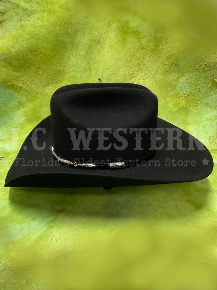 Stetson SFDLNT-754007 Del Norte 6X Felt Hat Black side / front view. If you need any assistance with this item or the purchase of this item please call us at five six one seven four eight eight eight zero one Monday through Saturday 10:00a.m EST to 8:00 p.m EST
