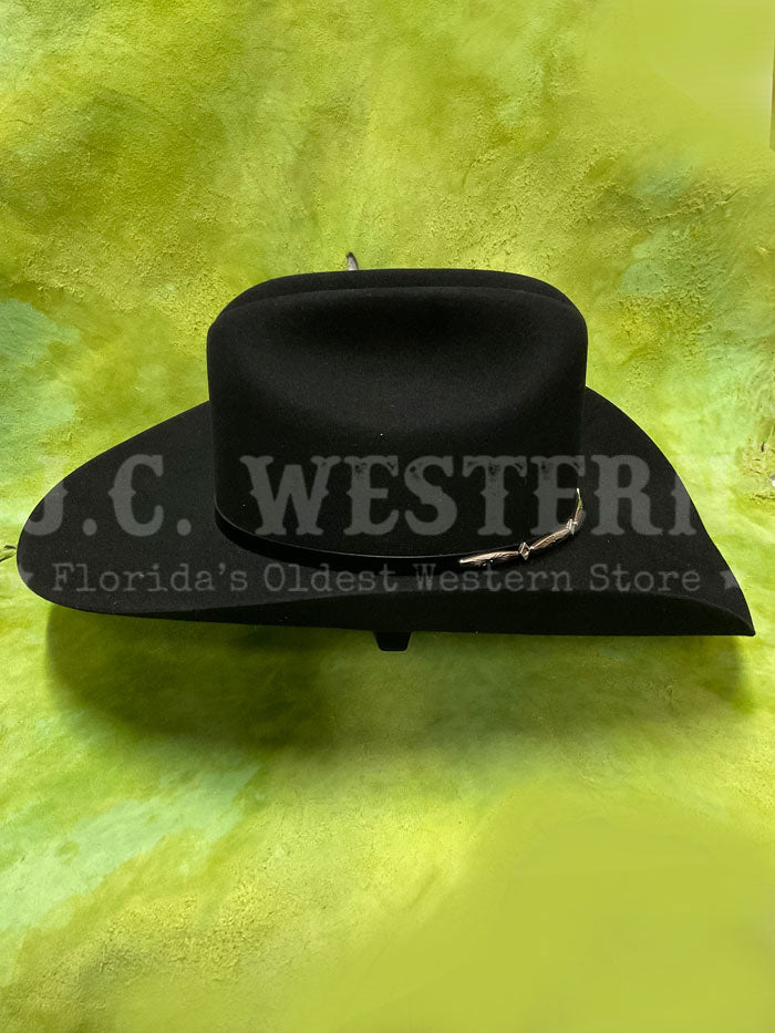 Stetson SFDLNT-754007 Del Norte 6X Felt Hat Black side / front view. If you need any assistance with this item or the purchase of this item please call us at five six one seven four eight eight eight zero one Monday through Saturday 10:00a.m EST to 8:00 p.m EST