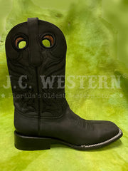 Circle G L6079 Mens Embroidery Square Toe Boot Black outer side view. If you need any assistance with this item or the purchase of this item please call us at five six one seven four eight eight eight zero one Monday through Saturday 10:00a.m EST to 8:00 p.m EST