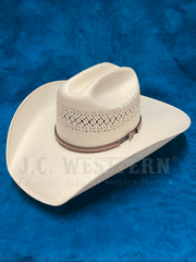 Justin JS3756BTTE 50X BUTTE Western Straw Hat Ivory front and side view. If you need any assistance with this item or the purchase of this item please call us at five six one seven four eight eight eight zero one Monday through Saturday 10:00a.m EST to 8:00 p.m EST