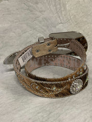 Nocona N3483602 Ladies Ladies Calf Hair Belt Brown back view. If you need any assistance with this item or the purchase of this item please call us at five six one seven four eight eight eight zero one Monday through Saturday 10:00a.m EST to 8:00 p.m EST