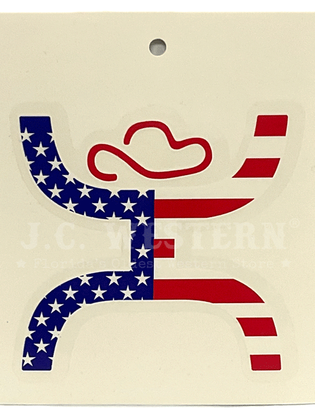 Hooey ST1003RDBL-IND American Sticker Red White And Blue alternate view to see outline of decal. If you need any assistance with this item or the purchase of this item please call us at five six one seven four eight eight eight zero one Monday through Saturday 10:00a.m EST to 8:00 p.m EST