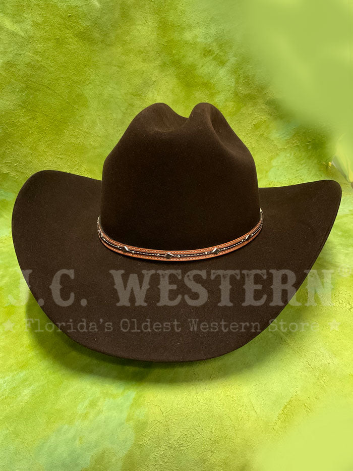 Resistol RFKGMN-524022 George Strait Collection KINGMAN 6X Felt Hat Chocolate side / front view. If you need any assistance with this item or the purchase of this item please call us at five six one seven four eight eight eight zero one Monday through Saturday 10:00a.m EST to 8:00 p.m EST