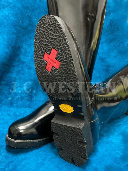 Chippewa 27950 Mens 17 Inch Polishable Trooper Boot Black sole view. If you need any assistance with this item or the purchase of this item please call us at five six one seven four eight eight eight zero one Monday through Saturday 10:00a.m EST to 8:00 p.m EST