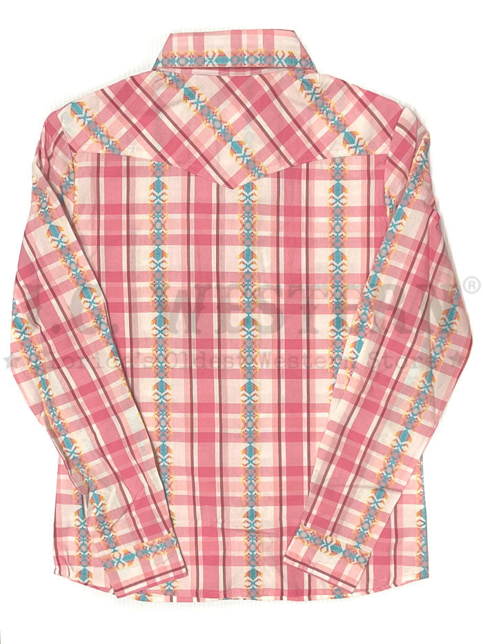 Panhandle LGN2S02938 Kids Long Sleeve Snap Shirt Coral front view. If you need any assistance with this item or the purchase of this item please call us at five six one seven four eight eight eight zero one Monday through Saturday 10:00a.m EST to 8:00 p.m EST