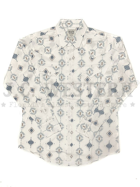 Ely Cattleman 2027094-WH Mens Long Sleeve Shirt White front view. If you need any assistance with this item or the purchase of this item please call us at five six one seven four eight eight eight zero one Monday through Saturday 10:00a.m EST to 8:00 p.m EST