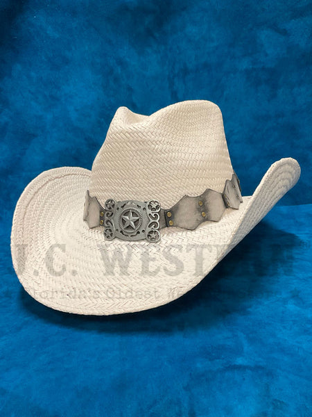 Austin Hats 05-916 TEXAS WINTER Straw Hat White side/front view. If you need any assistance with this item or the purchase of this item please call us at five six one seven four eight eight eight zero one Monday through Saturday 10:00a.m EST to 8:00 p.m EST