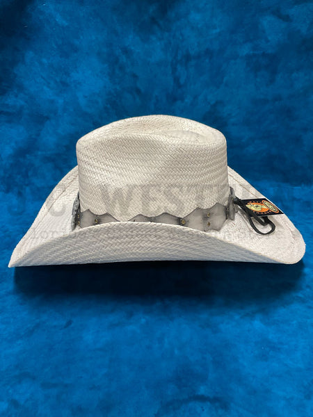 Austin Hats 05-916 TEXAS WINTER Straw Hat White side view. If you need any assistance with this item or the purchase of this item please call us at five six one seven four eight eight eight zero one Monday through Saturday 10:00a.m EST to 8:00 p.m EST