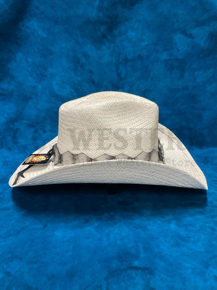 Austin Hats 05-916 TEXAS WINTER Straw Hat White side/front view. If you need any assistance with this item or the purchase of this item please call us at five six one seven four eight eight eight zero one Monday through Saturday 10:00a.m EST to 8:00 p.m EST