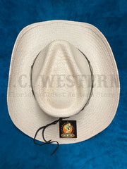 Austin Hats 05-916 TEXAS WINTER Straw Hat White view from above. If you need any assistance with this item or the purchase of this item please call us at five six one seven four eight eight eight zero one Monday through Saturday 10:00a.m EST to 8:00 p.m EST