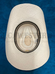 Austin Hats 05-916 TEXAS WINTER Straw Hat White inside view. If you need any assistance with this item or the purchase of this item please call us at five six one seven four eight eight eight zero one Monday through Saturday 10:00a.m EST to 8:00 p.m EST