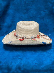SunBody HLAST-ECO Last Call Light Palm Leaf Bottle Cap Cowboy Hat Natural side view. If you need any assistance with this item or the purchase of this item please call us at five six one seven four eight eight eight zero one Monday through Saturday 10:00a.m EST to 8:00 p.m EST