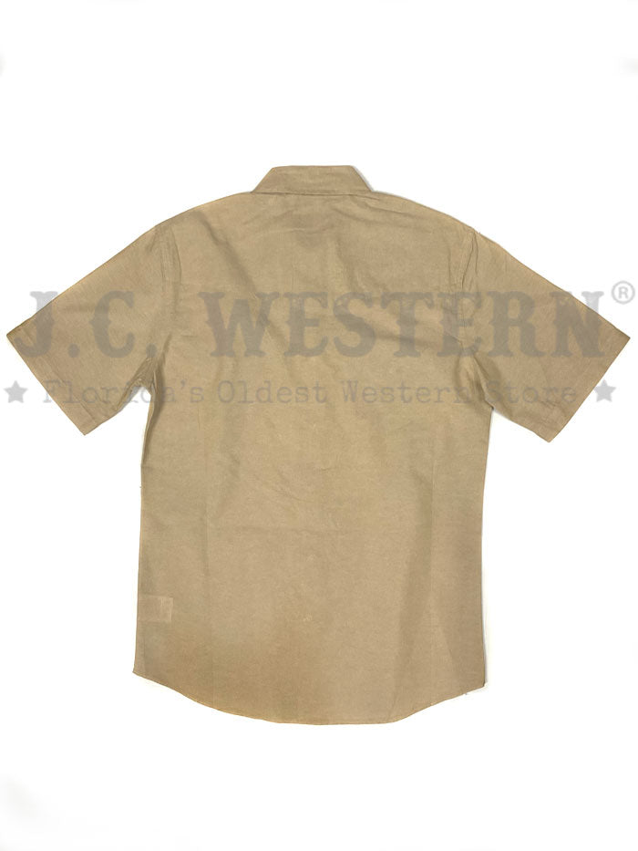 Wrangler 112344542 Mens Western Short Sleeve Work Shirt Khaki front view. If you need any assistance with this item or the purchase of this item please call us at five six one seven four eight eight eight zero one Monday through Saturday 10:00a.m EST to 8:00 p.m EST 
