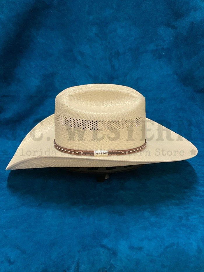 Stetson SSCRLY-304281 CROWLEY 10X Straw Hat Natural side / front view. If you need any assistance with this item or the purchase of this item please call us at five six one seven four eight eight eight zero one Monday through Saturday 10:00a.m EST to 8:00 p.m EST