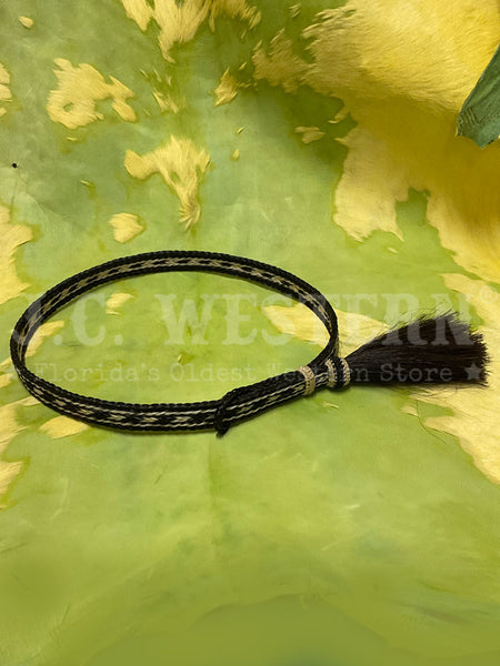 Fashionwest HH05TT-2 Horse Hair Hatband Black front view. If you need any assistance with this item or the purchase of this item please call us at five six one seven four eight eight eight zero one Monday through Saturday 10:00a.m EST to 8:00 p.m EST