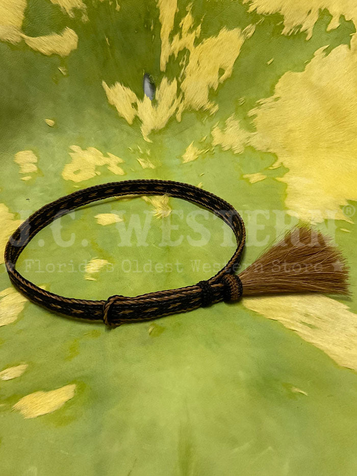 Fashionwest HH05TT-8 Horse Hair Hatband Brown onhat close up. If you need any assistance with this item or the purchase of this item please call us at five six one seven four eight eight eight zero one Monday through Saturday 10:00a.m EST to 8:00 p.m EST