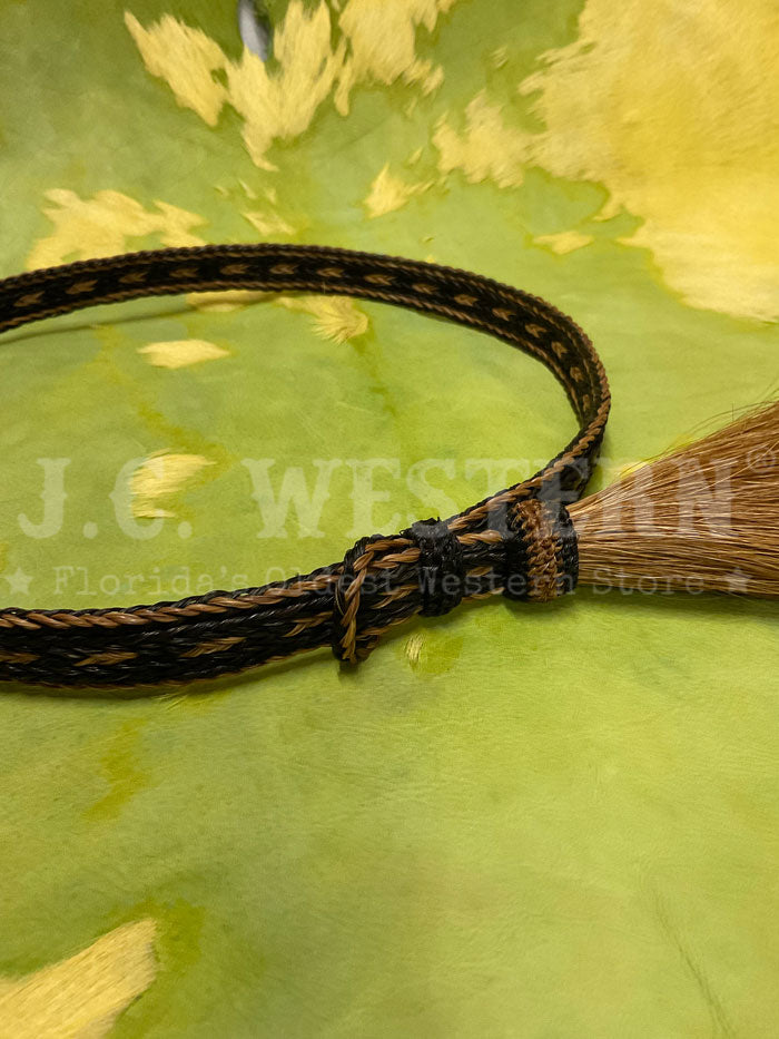 Fashionwest HH05TT-8 Horse Hair Hatband Brown onhat close up. If you need any assistance with this item or the purchase of this item please call us at five six one seven four eight eight eight zero one Monday through Saturday 10:00a.m EST to 8:00 p.m EST