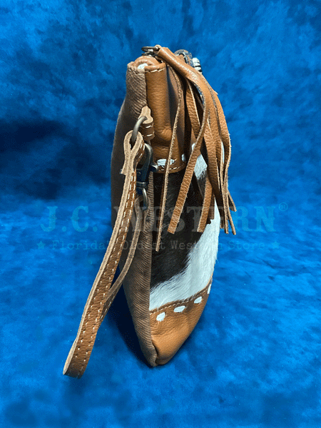 Myra Bag S-8384 Womens Concho Ranch Trail Pouch Tan side view. If you need any assistance with this item or the purchase of this item please call us at five six one seven four eight eight eight zero one Monday through Saturday 10:00a.m EST to 8:00 p.m EST