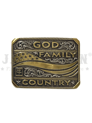 Montana Silversmiths A900WC God Family CountrySquared Warrior Collection Attitude Buckle front view. If you need any assistance with this item or the purchase of this item please call us at five six one seven four eight eight eight zero one Monday through Saturday 10:00a.m EST to 8:00 p.m EST