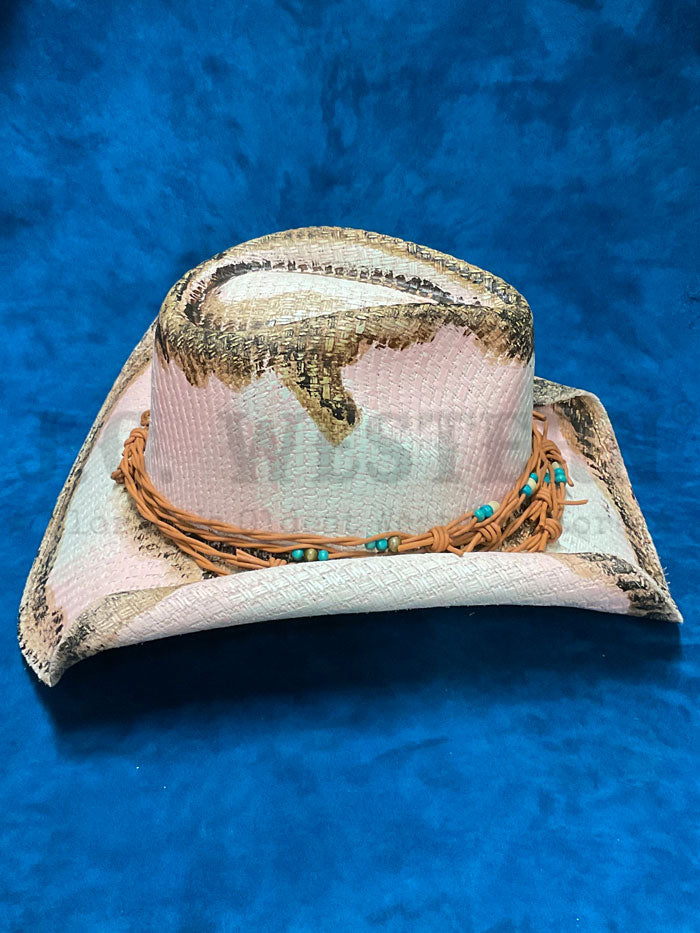 Dallas Hats MARYANN Barbwire Canvas Hat Pink side / front view. If you need any assistance with this item or the purchase of this item please call us at five six one seven four eight eight eight zero one Monday through Saturday 10:00a.m EST to 8:00 p.m EST