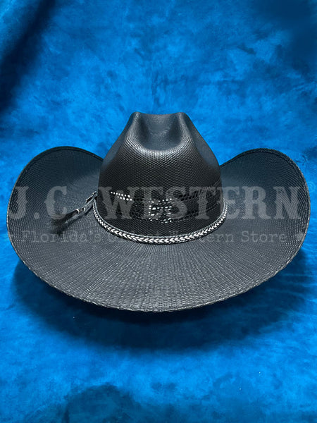 Twister T7169001 Bangora Western Hat Black back view. If you need any assistance with this item or the purchase of this item please call us at five six one seven four eight eight eight zero one Monday through Saturday 10:00a.m EST to 8:00 p.m EST