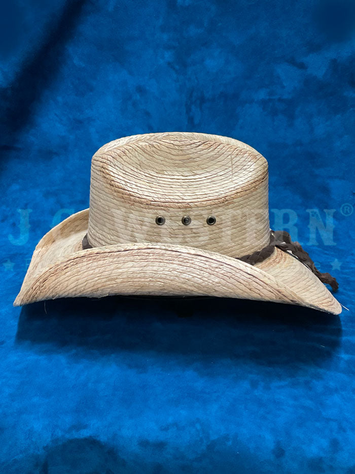 Bullhide 2544 PONY EXPRESS Kids Western Palm Leaf Hat Natural side / front view. If you need any assistance with this item or the purchase of this item please call us at five six one seven four eight eight eight zero one Monday through Saturday 10:00a.m EST to 8:00 p.m EST