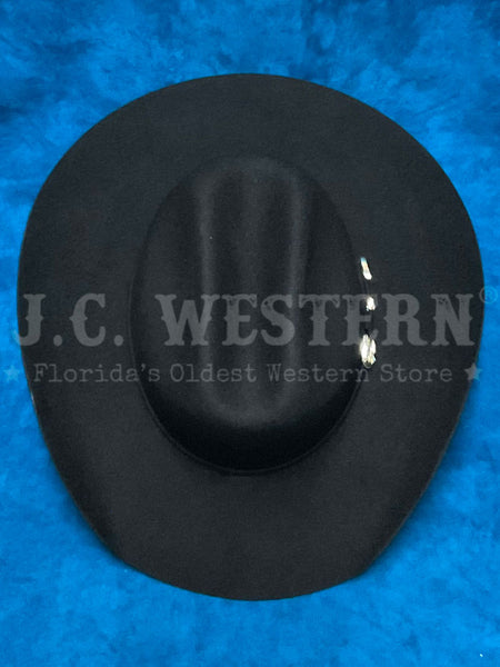 Bullhide 0646BL KINGMAN JR Kids Premium Wool Western Hat Black view from above. If you need any assistance with this item or the purchase of this item please call us at five six one seven four eight eight eight zero one Monday through Saturday 10:00a.m EST to 8:00 p.m EST
