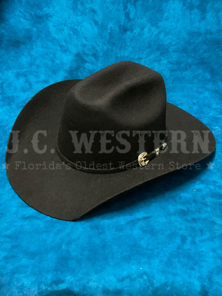 Bullhide 0646BL KINGMAN JR Kids Premium Wool Western Hat Black side / front view. If you need any assistance with this item or the purchase of this item please call us at five six one seven four eight eight eight zero one Monday through Saturday 10:00a.m EST to 8:00 p.m EST