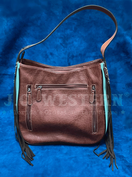 Nocona N770007802 Womens Jean Style Conceal Carry Shoulder Bag Brown back view. If you need any assistance with this item or the purchase of this item please call us at five six one seven four eight eight eight zero one Monday through Saturday 10:00a.m EST to 8:00 p.m EST