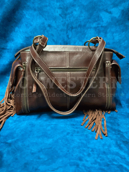 Ariat A770009602 Womens Victoria Collection Satchel Brown back view. If you need any assistance with this item or the purchase of this item please call us at five six one seven four eight eight eight zero one Monday through Saturday 10:00a.m EST to 8:00 p.m EST