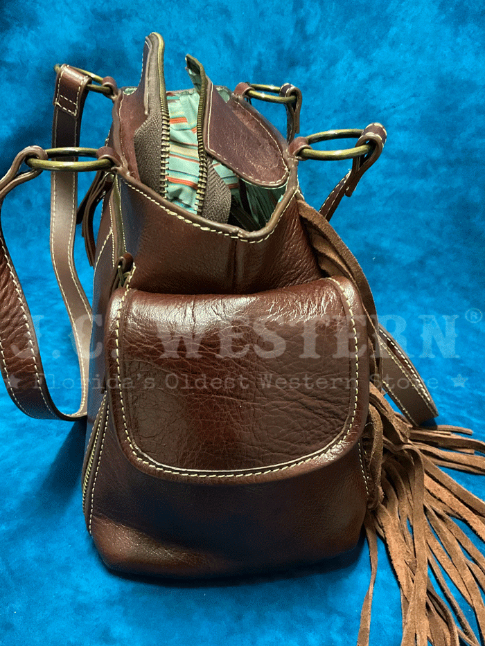 Ariat A770009602 Womens Victoria Collection Satchel Brown front view. If you need any assistance with this item or the purchase of this item please call us at five six one seven four eight eight eight zero one Monday through Saturday 10:00a.m EST to 8:00 p.m EST