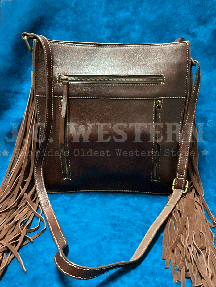 Ariat A770009502 Womens Victoria Collection Messenger Bag Brown front view. If you need any assistance with this item or the purchase of this item please call us at five six one seven four eight eight eight zero one Monday through Saturday 10:00a.m EST to 8:00 p.m EST