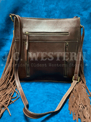 Ariat A770009502 Womens Victoria Collection Messenger Bag Brown back view. If you need any assistance with this item or the purchase of this item please call us at five six one seven four eight eight eight zero one Monday through Saturday 10:00a.m EST to 8:00 p.m EST