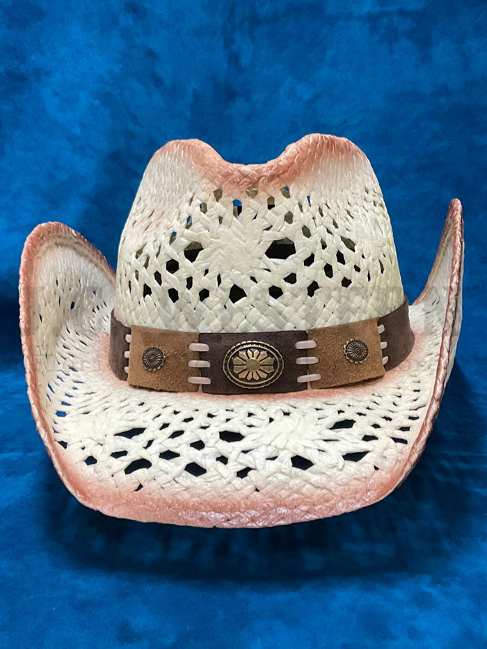 Bullhide 2534W PURE COUNTRY Western Straw Hat White side / front view. If you need any assistance with this item or the purchase of this item please call us at five six one seven four eight eight eight zero one Monday through Saturday 10:00a.m EST to 8:00 p.m EST