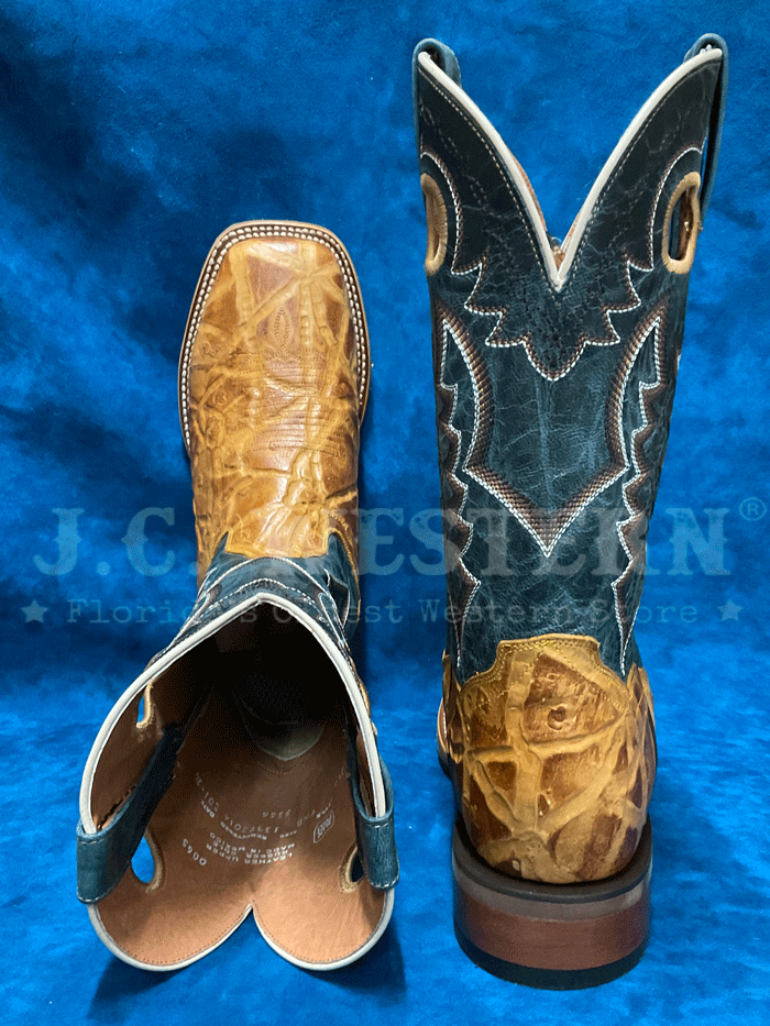 Dan Post DP5016 Mens CRAVEN Embossed Leather Square Toe Boots Tan front and side view. If you need any assistance with this item or the purchase of this item please call us at five six one seven four eight eight eight zero one Monday through Saturday 10:00a.m EST to 8:00 p.m EST