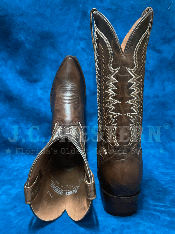 Dan Post DP3177 Mens RIP Snip Toe Western Boot Chocolate front and side view. If you need any assistance with this item or the purchase of this item please call us at five six one seven four eight eight eight zero one Monday through Saturday 10:00a.m EST to 8:00 p.m EST